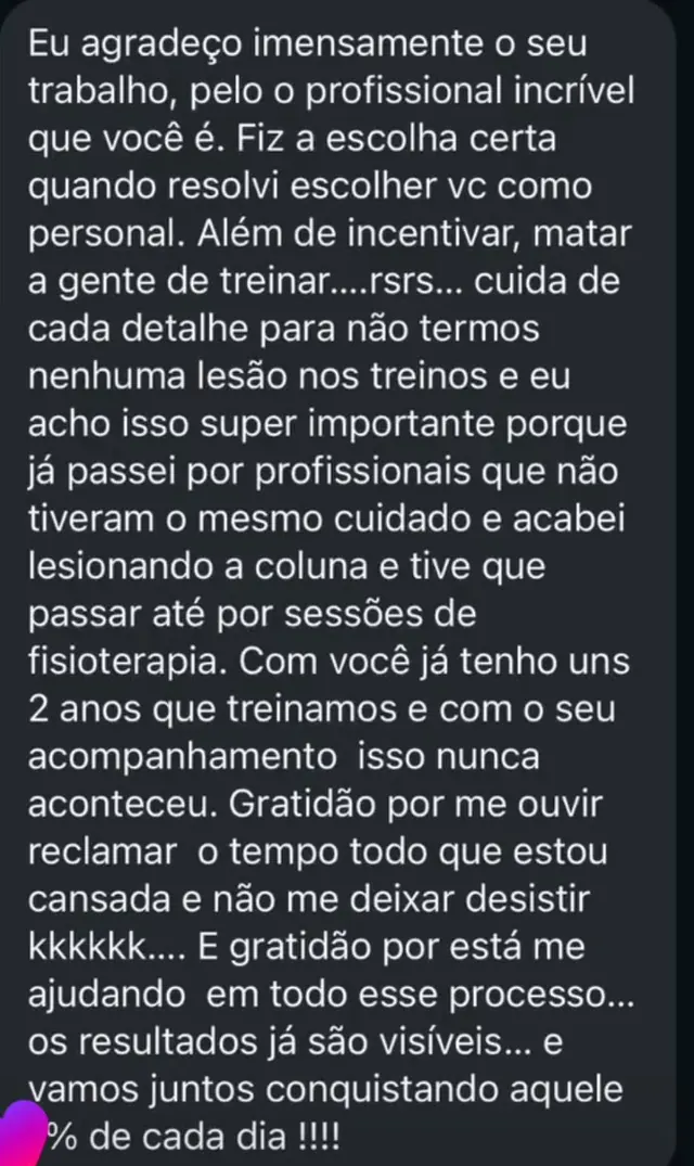 Print da mensagem de Cátia Buzeli