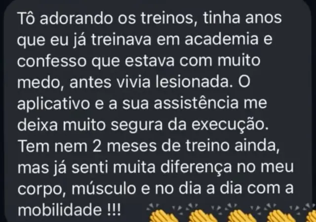 Print da mensagem de Lizandra Mendes